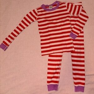 Hanna Andersson kids pajamas sz 8. Pink on pink stripes.